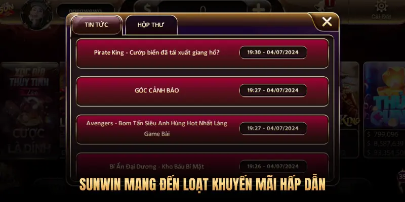 SUNWIN MANG ĐẾN LOẠT KHUYẾN MÃI HẤP DẪN